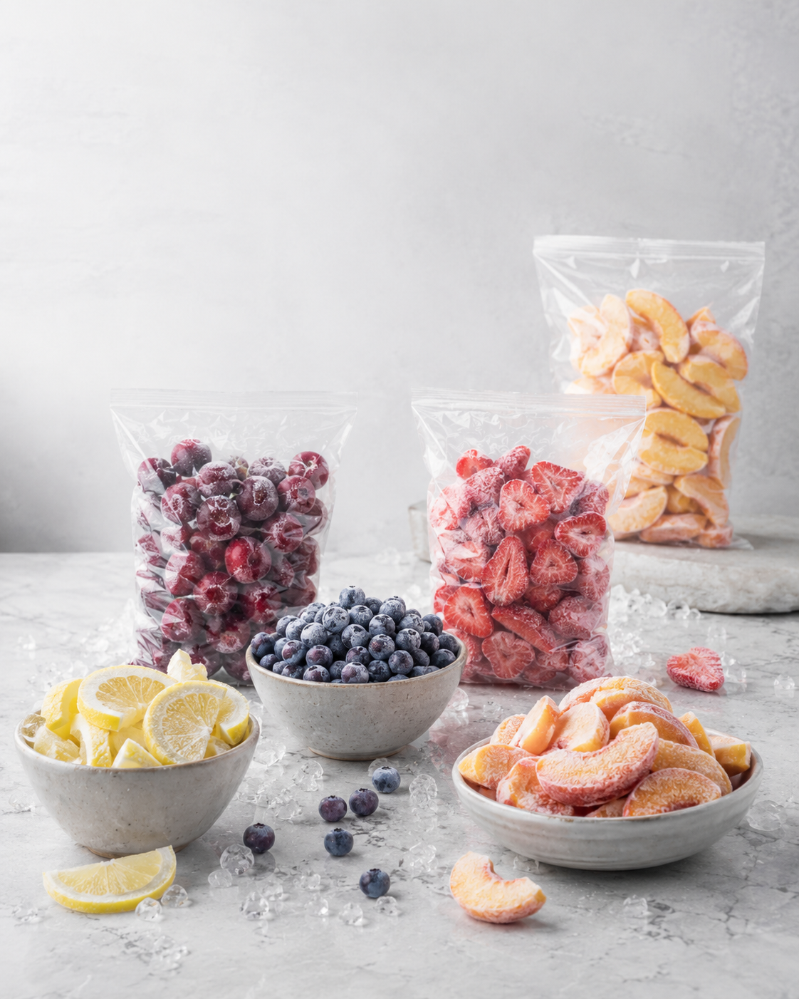 Frozen fruit export cold-chain loading coordinated from Chile or Peru