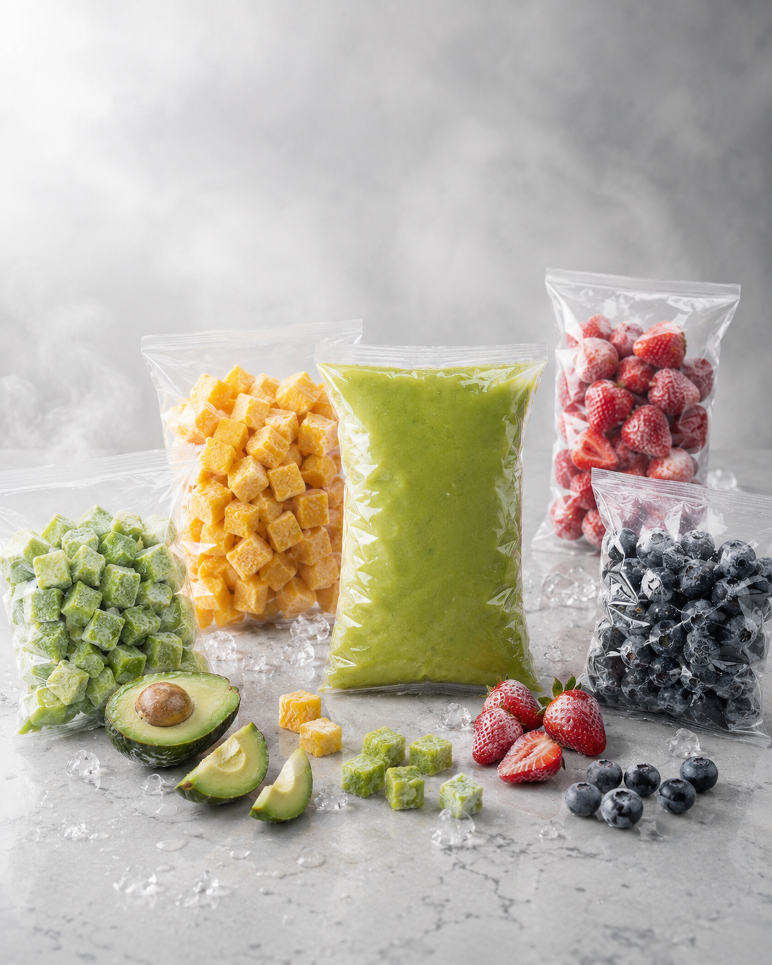 Frozen fruit packaging and product program from Chile or Peru